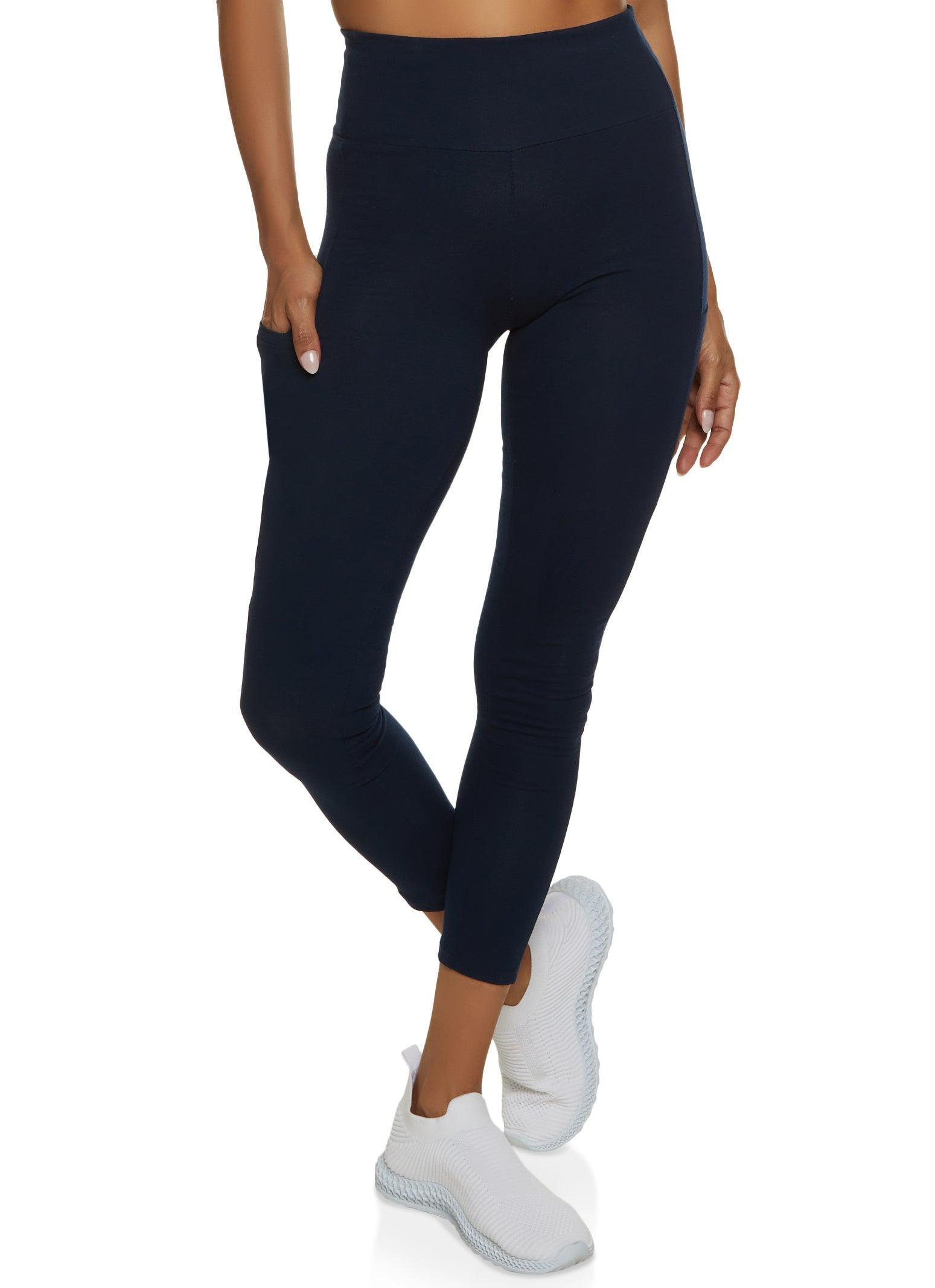 Womens High Waist Cropped Pocket Leggings Product Image