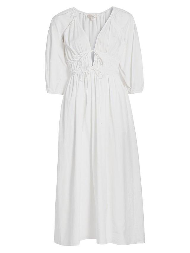 Womens Angela Cotton Shirred Midi Dress Product Image