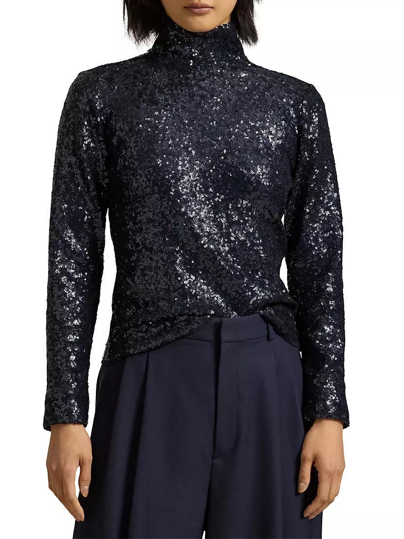 Sequin Mesh Turtleneck Product Image