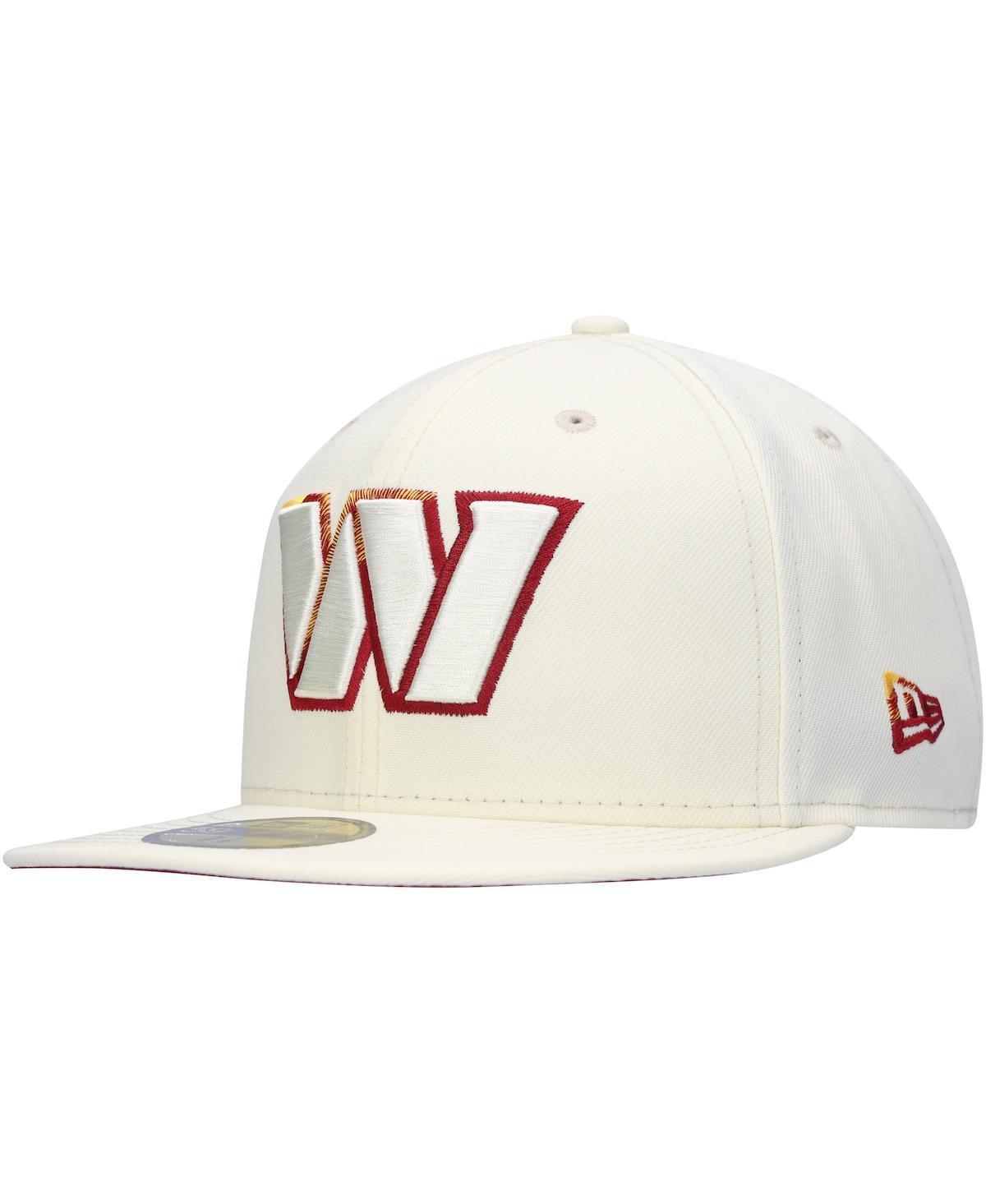 Men's New Era Cream Washington Commanders Chrome Color Dim 59FIFTY Fitted Hat Product Image