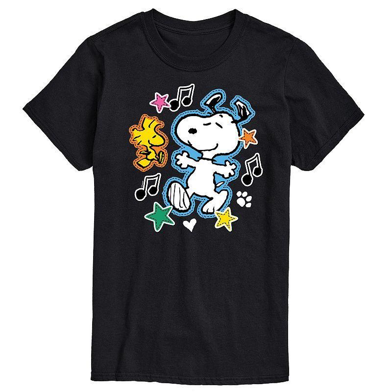 Mens Peanuts Snoopy Woodstock Graphic Tee Blue Product Image