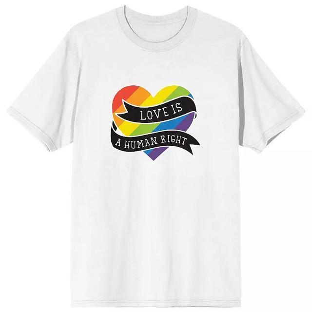 Mens Pride Love Is A Human Right Tee Product Image