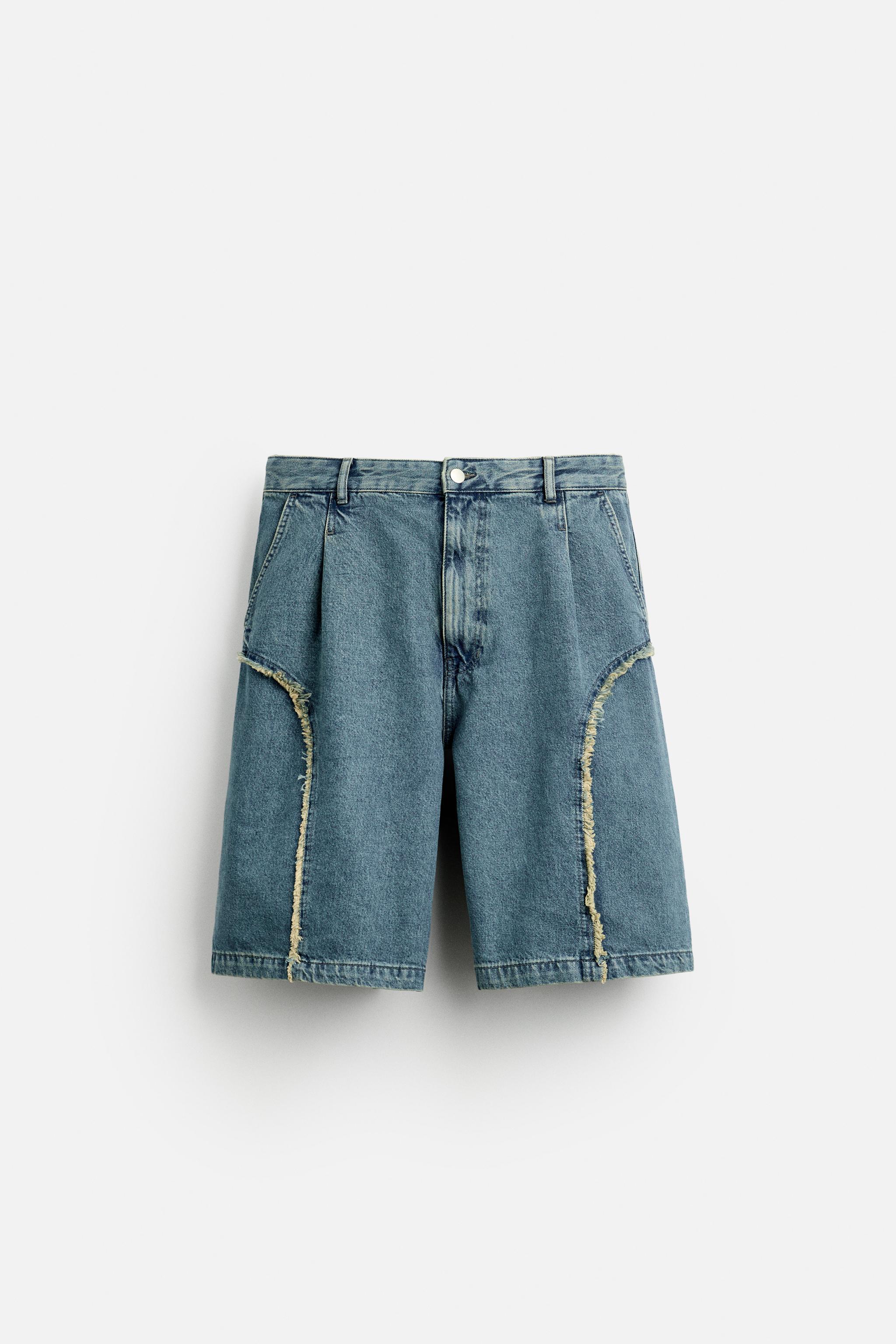 FRAYED DENIM SHORTS Product Image