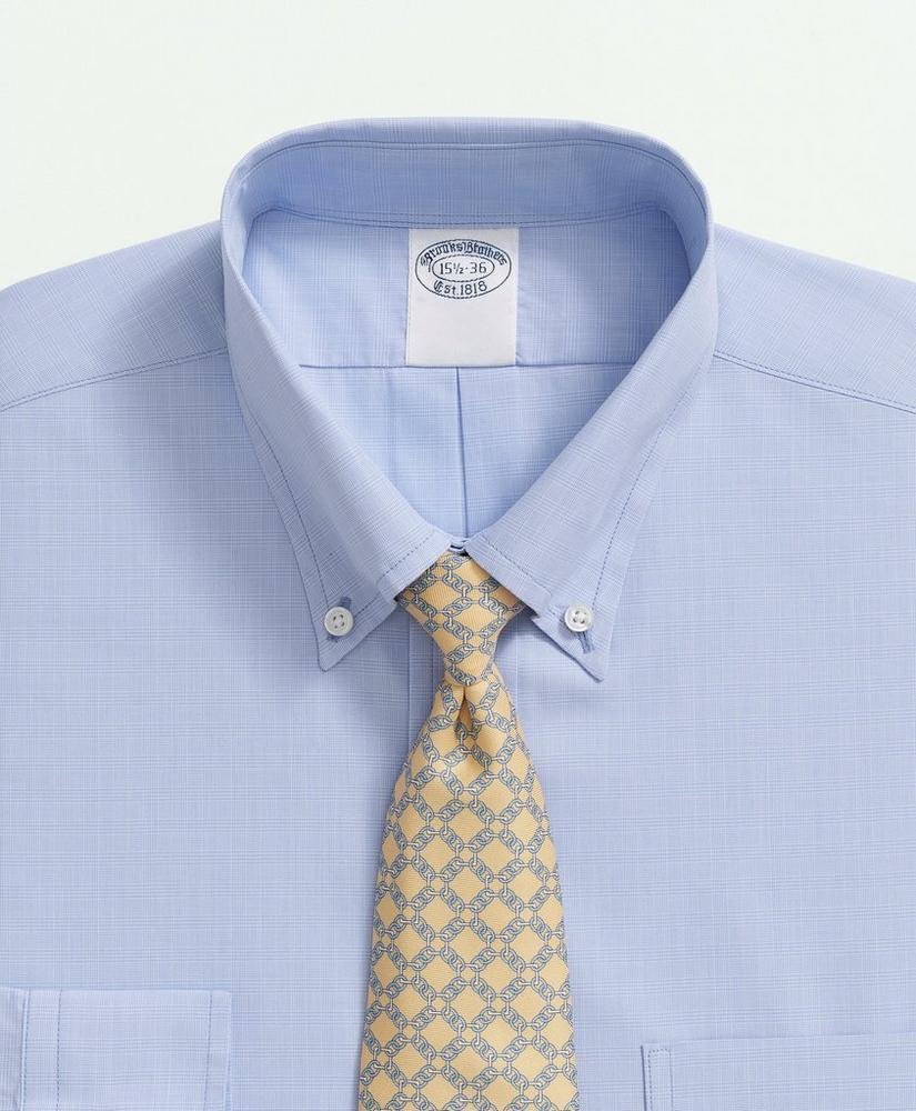 American-Made Cotton Broadcloth Button-Down Collar, Micro-Check Dress Shirt Product Image