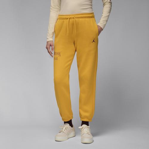 Jordan Womens Jordan Brooklyn Fleece Pants - Womens Yellow Ochre/Dusty Peach Product Image