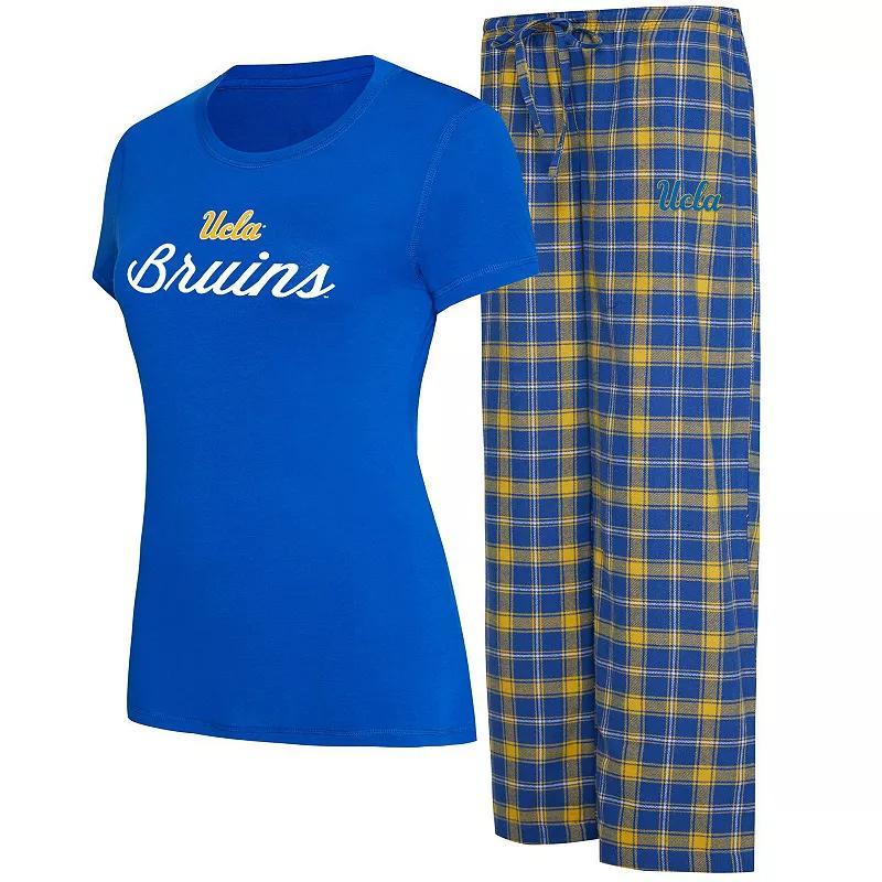 Womens Concepts Sport Royal/Gold UCLA Bruins Arctic T-Shirt & Flannel Pants Sleep Set Product Image