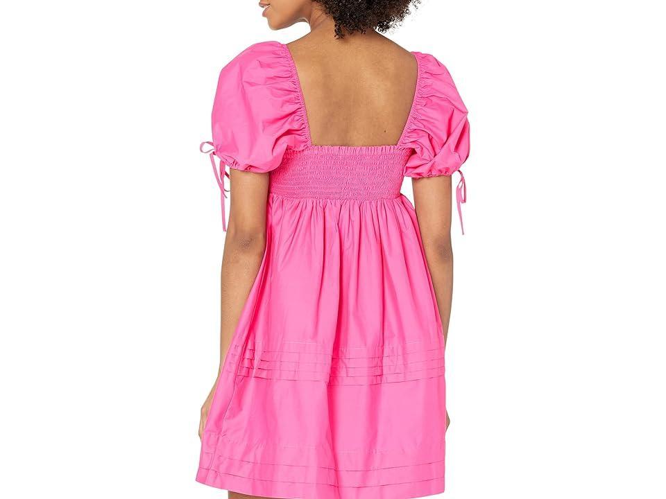 Womens Pleated Detail Puff Sleeve Mini Dress Product Image