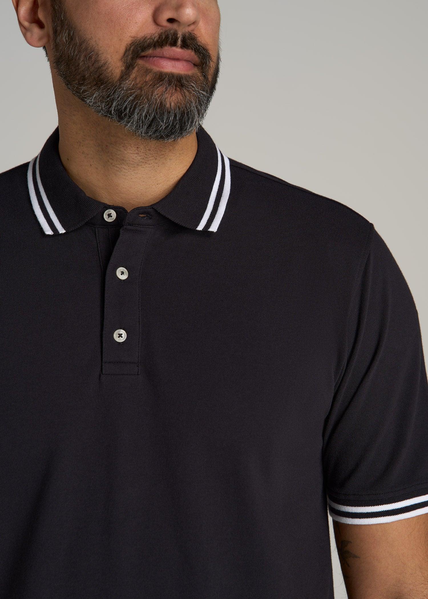 Contrast Tipped Polo Men's in Black Product Image