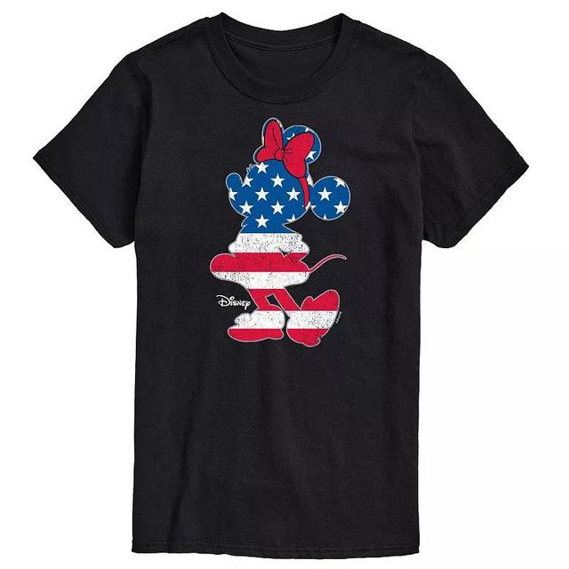 Disneys Minnie Mouse Mens Americana Flag Silhouette Graphic Tee Product Image