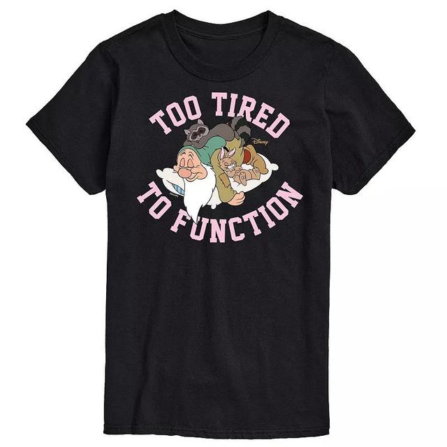 Disney Princess Big & Tall Too Tired To Function Graphic Tee, Mens Product Image