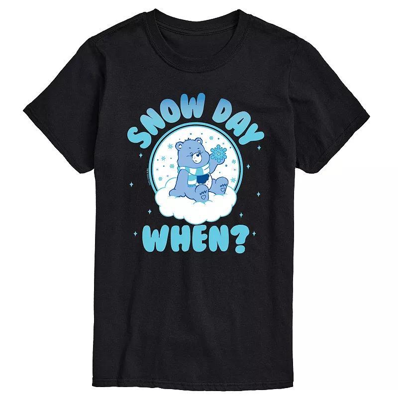 Mens Care Bears Snow Day Graphic Tee Grey Product Image