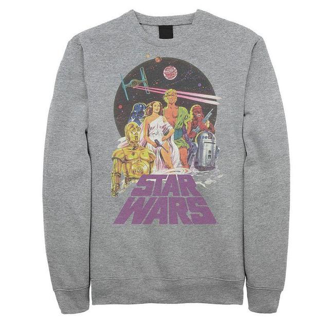 Big & Tall Star Wars Group Shot Battle Logo Sweatshirt, Mens Athletic Grey Product Image