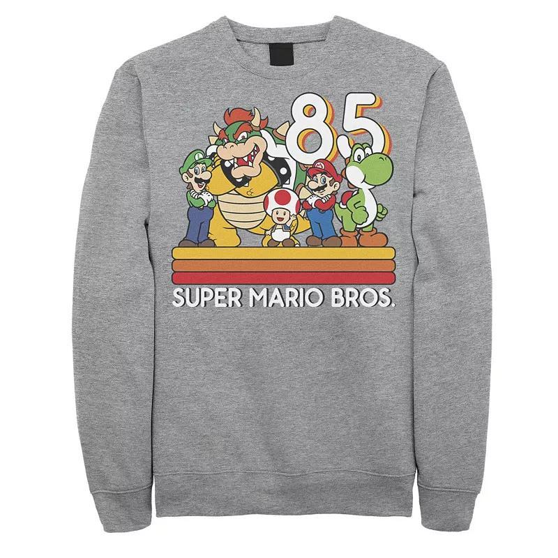 Big & Tall Nintendo Super Mario Bros Distressed Portrait Logo Fleece Sweatshirt, Mens, Size: 4XL Tall, Med Grey Product Image