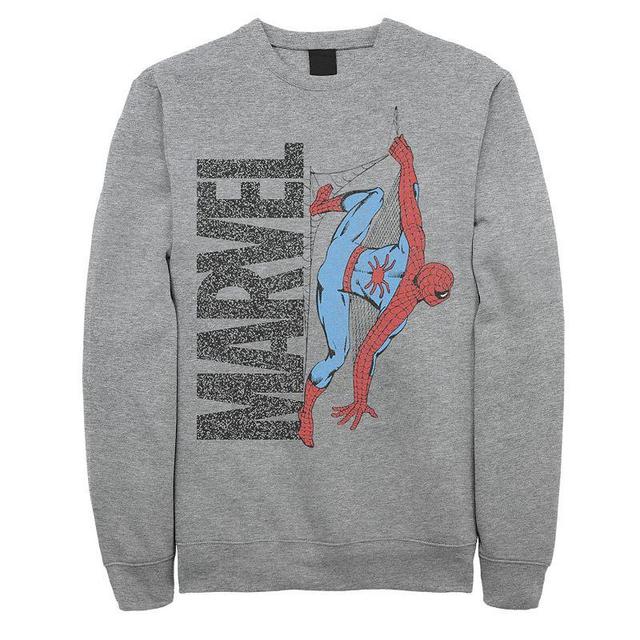 Mens Marvel Spider-Man Distressed Web Logo Sweatshirt, Boys Athletic Grey Product Image