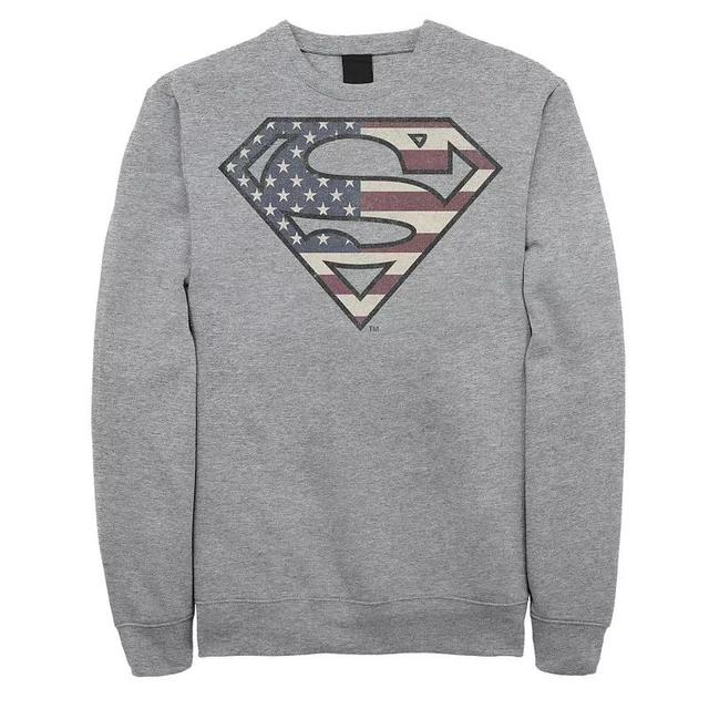 Mens DC Comics Superman USA Flag Logo Sweatshirt Athletic Grey Product Image