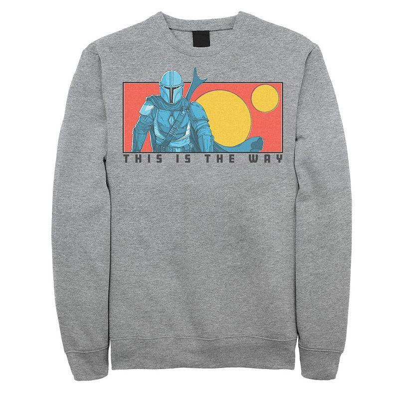 Mens Star Wars The Mandalorian This Is The Way Cartoon Panel Sweatshirt Athletic Grey Product Image