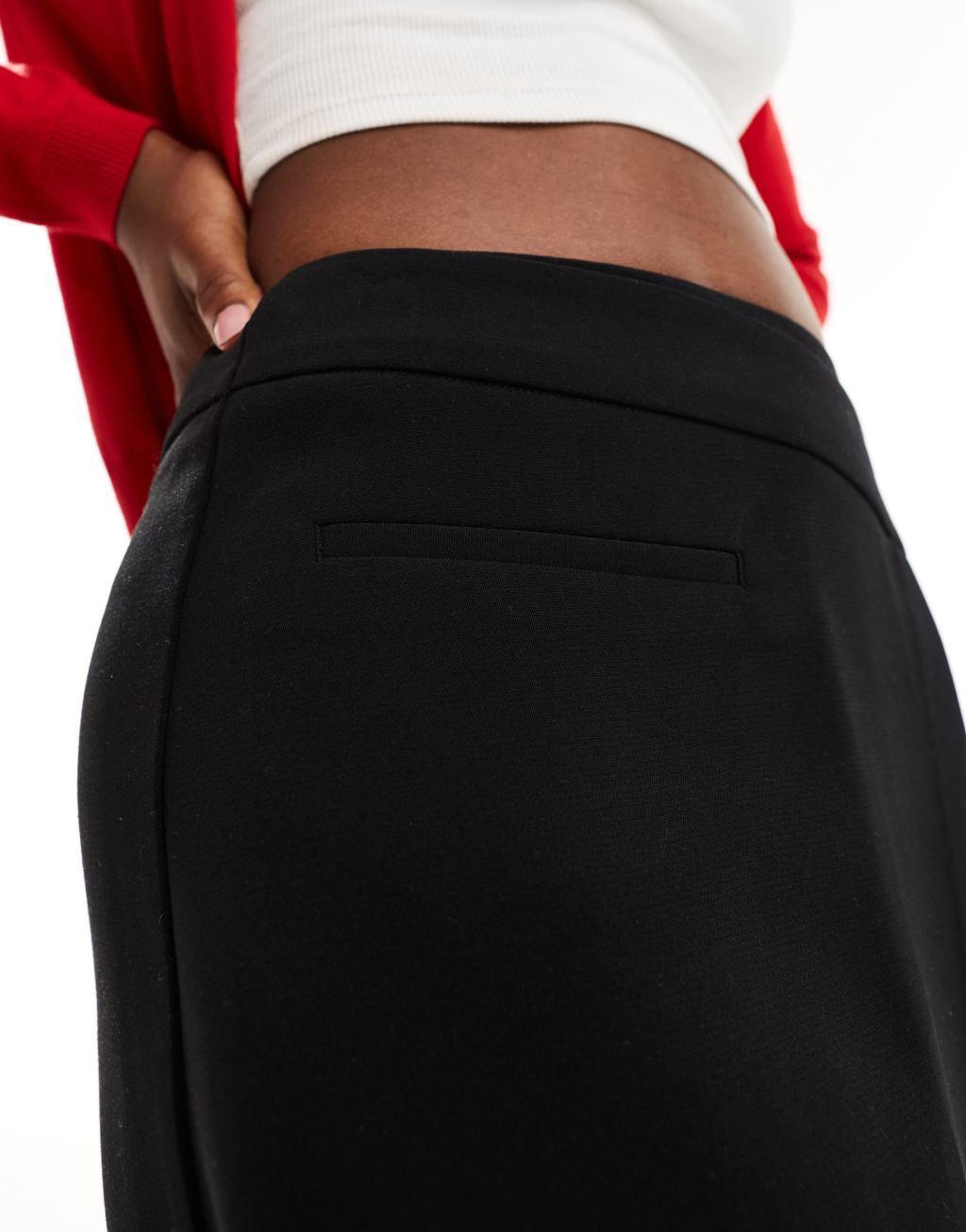 Stradivarius tailored wrap skort in black  Product Image