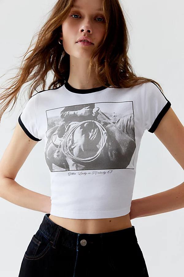 Cowboy Photoreal Ringer Baby Tee Womens at Urban Outfitters Product Image