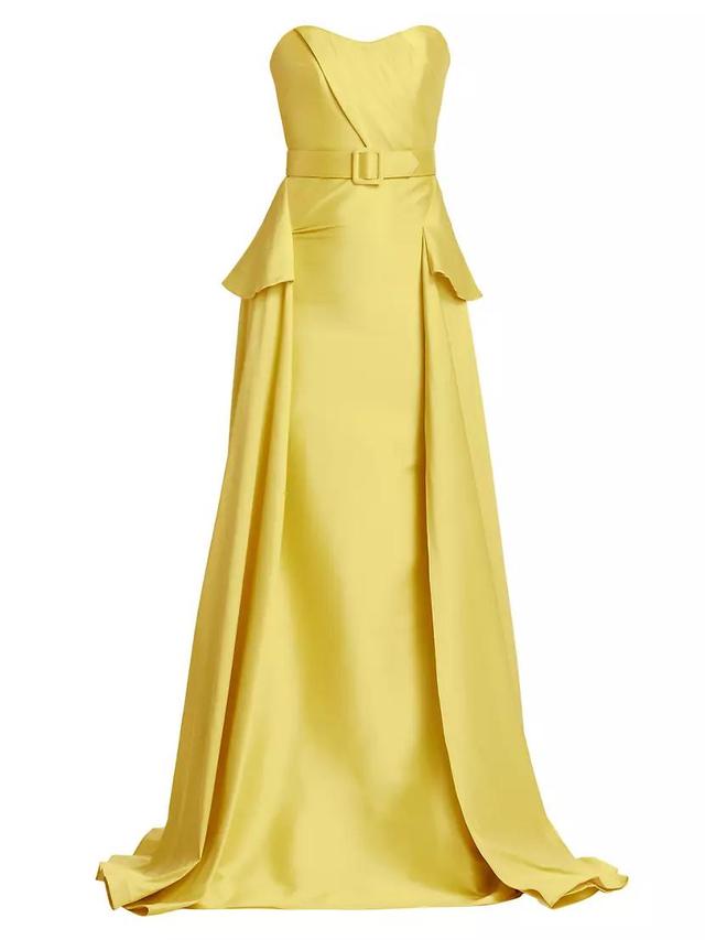 Belted Draped Mikado Gown Product Image