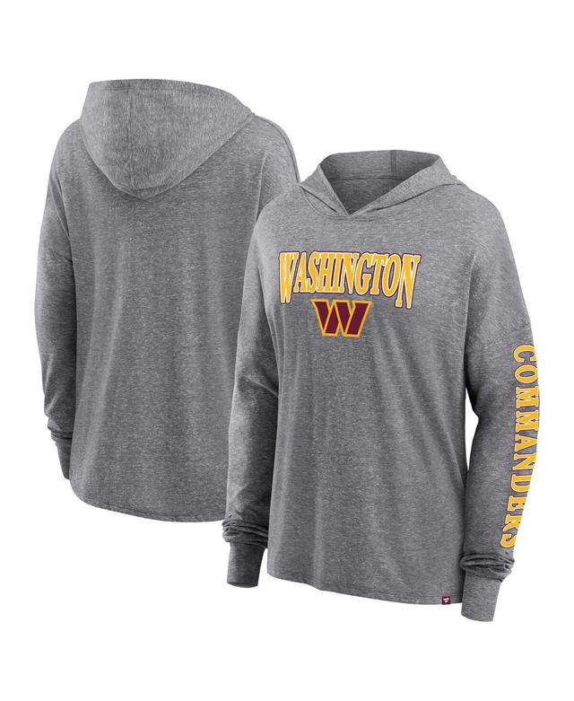 Womens Fanatics Heather Gray Washington Commanders Classic Outline Pullover Hoodie Product Image