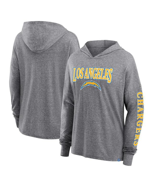 Womens Fanatics Heather Gray Los Angeles Chargers Classic Outline Pullover Hoodie Product Image