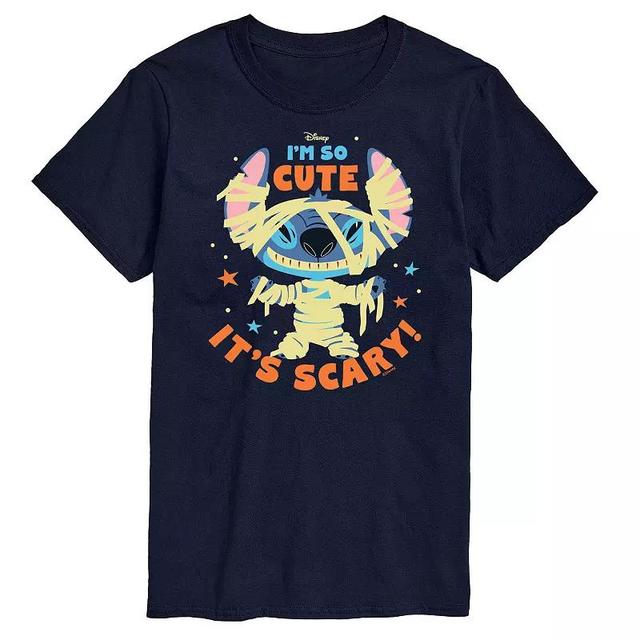 Disneys Lilo & Stitch Mens So Cute Its Scary Tee Blue Product Image