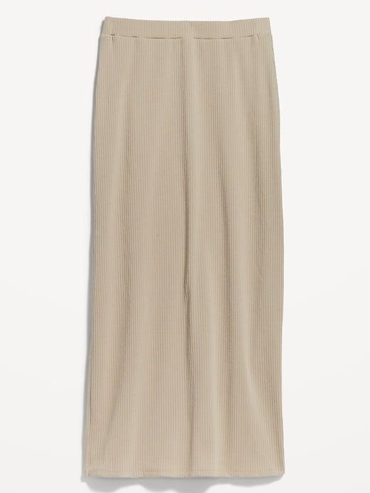 High-Waisted Rib-Knit Maxi Skirt Product Image