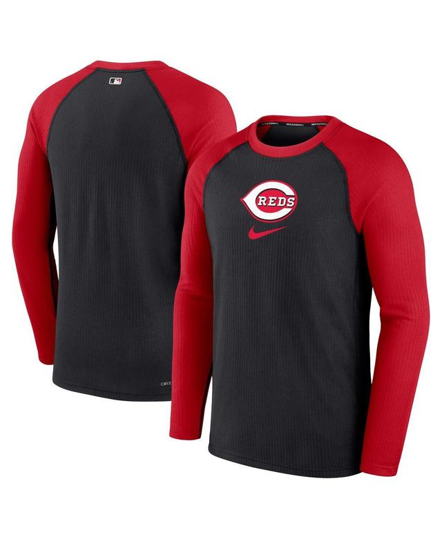 Mens Nike Black Cincinnati Reds Authentic Collection Game Raglan Performance Long Sleeve T-Shirt Product Image