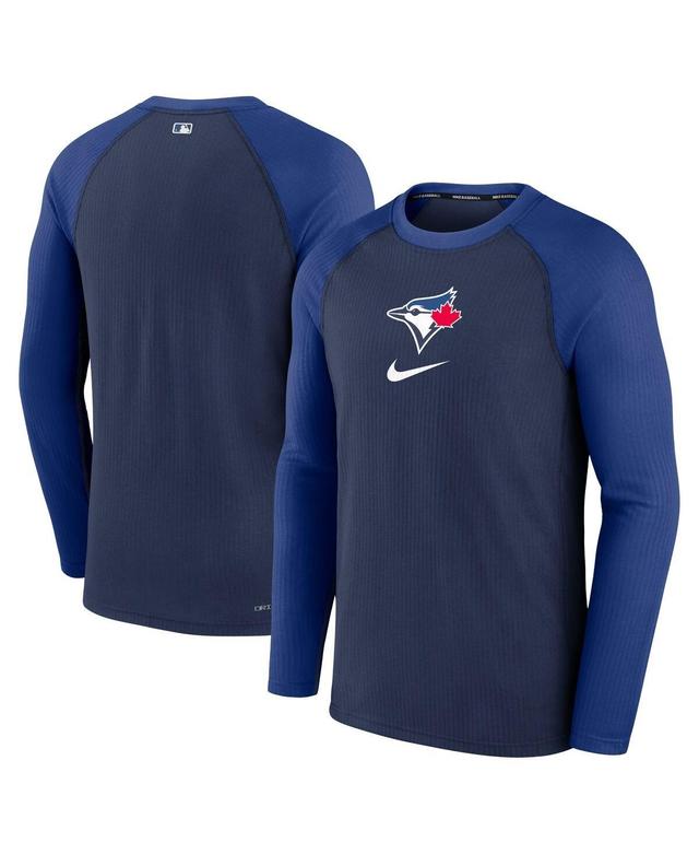 Mens Nike Royal Texas Rangers Authentic Collection Game Raglan Performance Long Sleeve T-Shirt Product Image