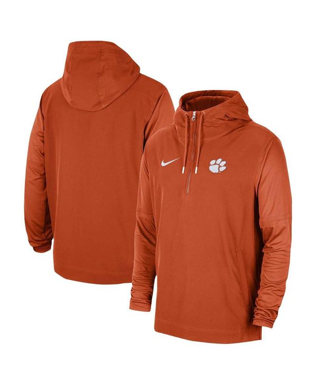 Mens Nike Orange Clemson Tigers 2023 Coach Half-Zip Hooded Jacket Product Image