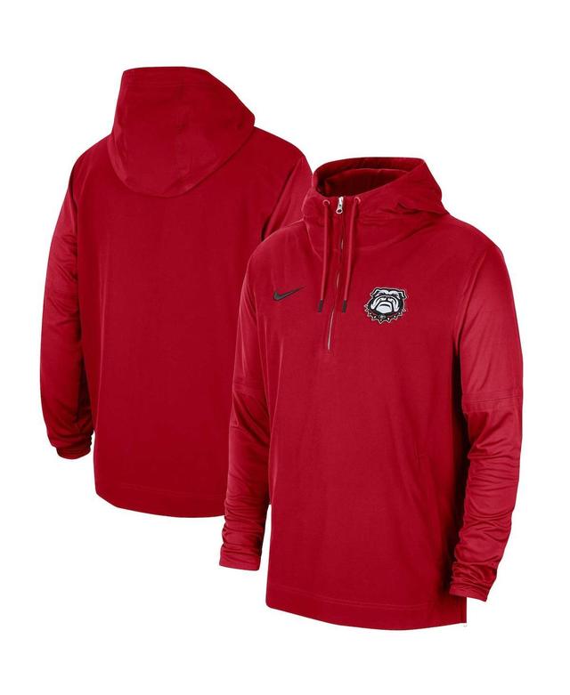 NIKE Men's  Red Georgia Bulldogs 2023 Sideline Player Quarter-zip Hoodie Jacket Product Image