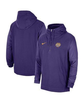 Mens Nike Purple LSU Tigers 2023 Sideline Player Quarter-Zip Hoodie Jacket Product Image