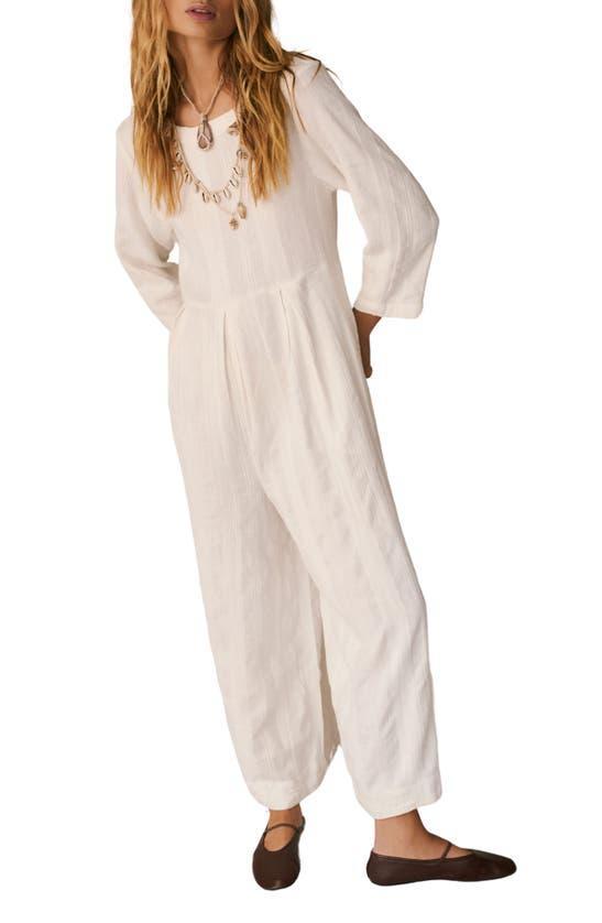 Shiloh Cotton & Linen Jumpsuit In Ivory Product Image