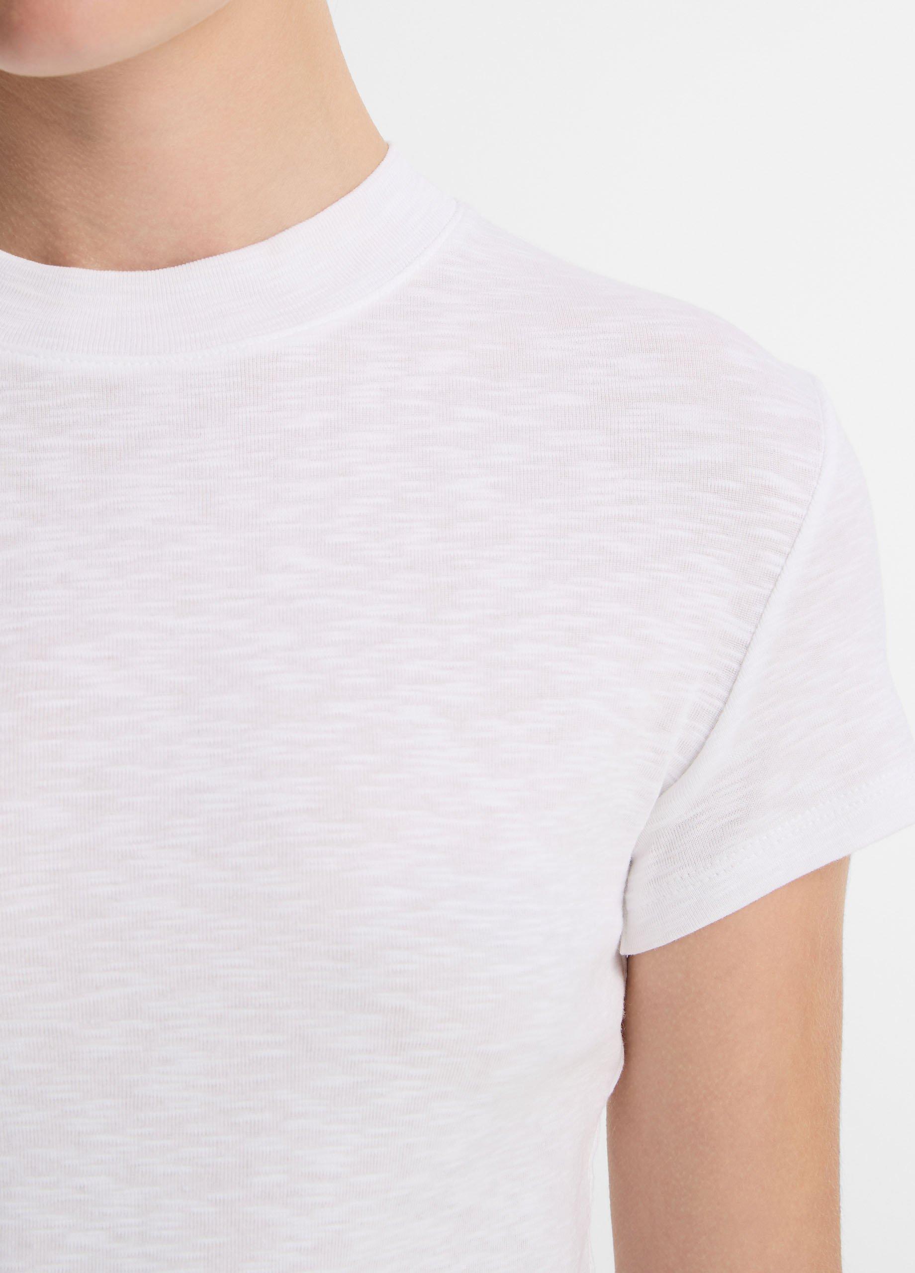 Cotton-Blend Cap-Sleeve T-Shirt Product Image