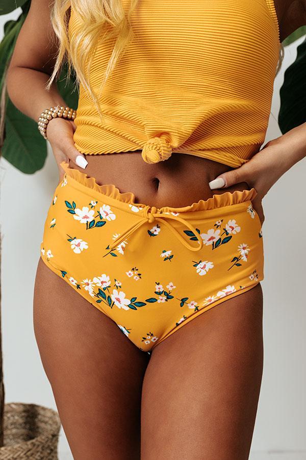 Secret Beach Midrise Reversible Bikini Bottoms in Marigold Product Image