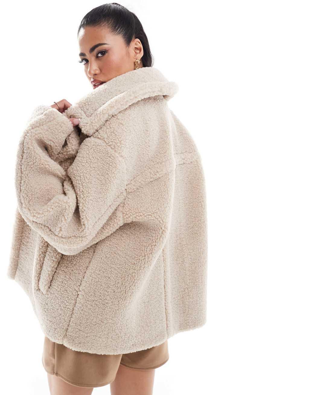 Ever New borg jacket in cream Product Image