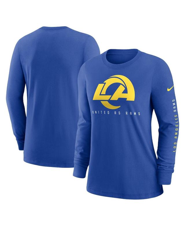 Womens Nike Royal Los Angeles Rams Prime Split Long Sleeve T-shirt Product Image