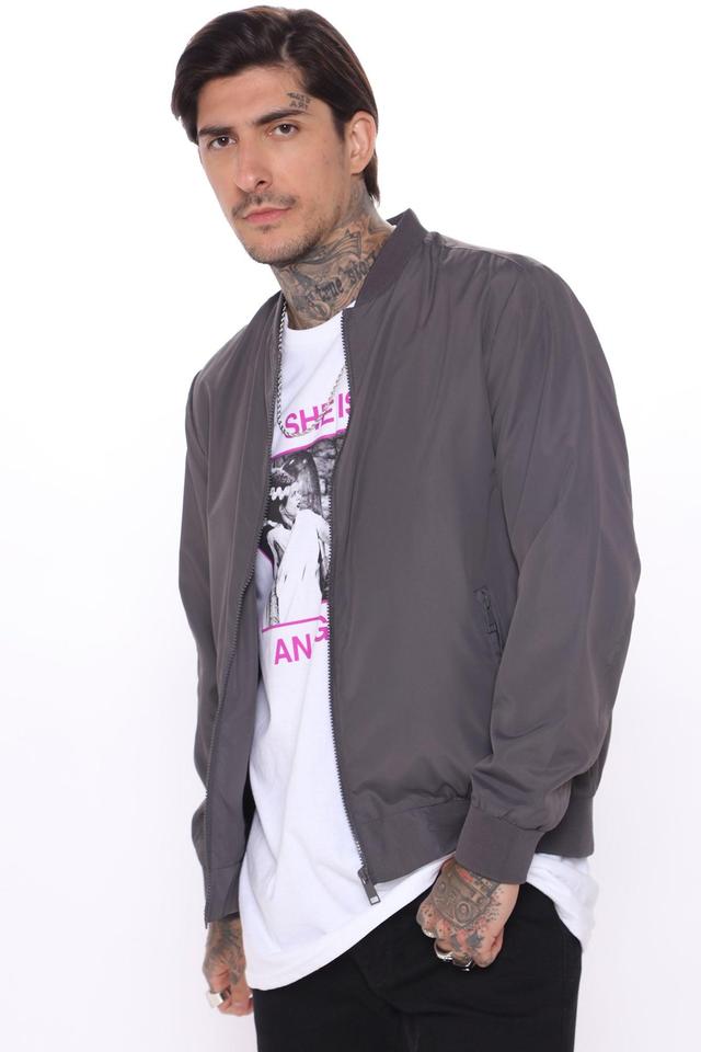 Eddie Bomber Jacket - Charcoal Product Image