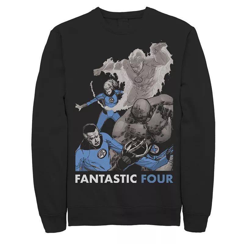 Mens Marvel Fantastic Four Group Shot Fight Mode Poster Sweatshirt Product Image