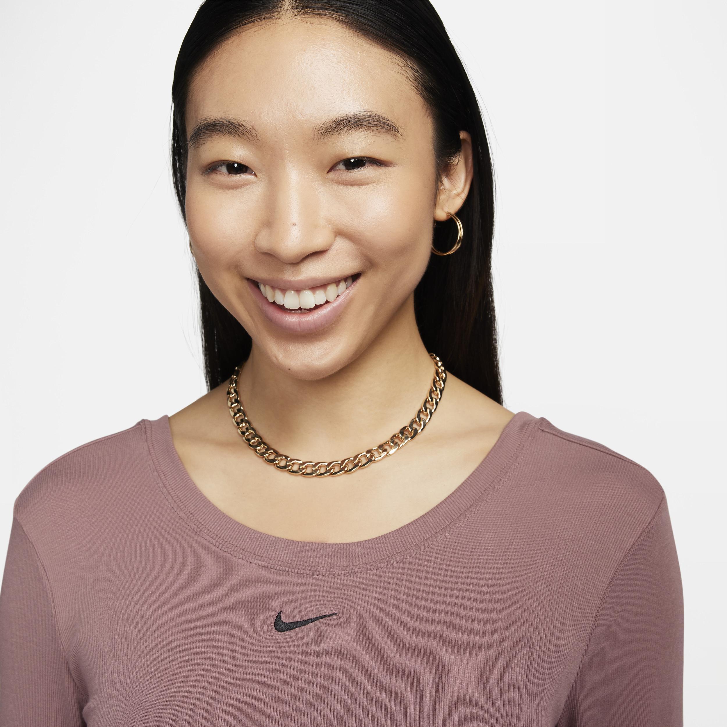 Women's Nike Sportswear Chill Knit Tight Scoop-Back Long-Sleeve Mini-Rib Top Product Image