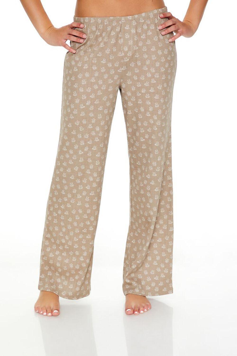 Teddy Bear Print Cami & Pants Pajama Set | Forever 21 Product Image