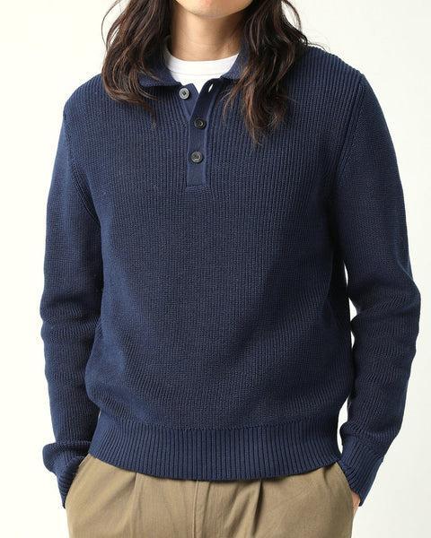 LS Slouchy Polo - Navy Product Image