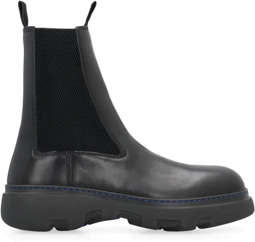 BURBERRY Leather Chelsea Boots In Black Product Image