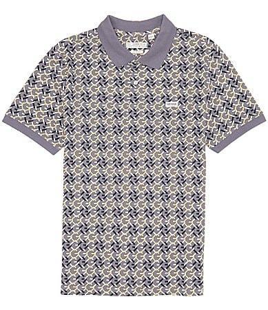 Guess Short Sleeve Printed Pique Polo Shirt Product Image