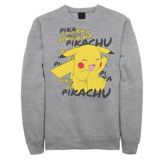 Big & Tall Pokmon Pikachu Cracks A Joke Sweatshirt, Mens Athletic Grey Product Image