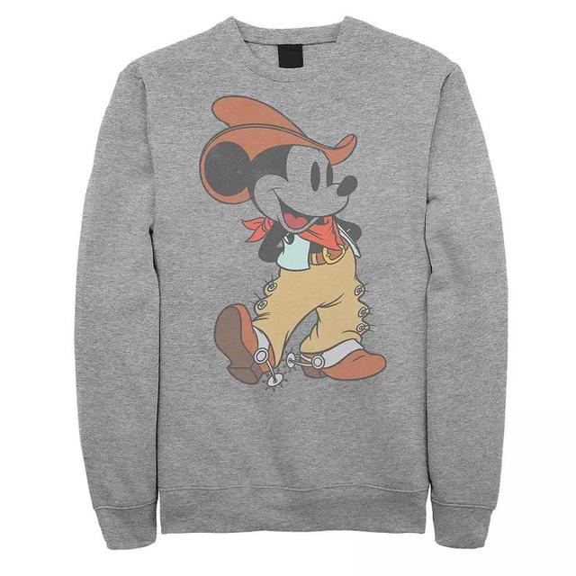 Disneys Mickey Mouse & Friends Big & Tall Western Mickey Graphic Fleece, Mens Athletic Grey Product Image