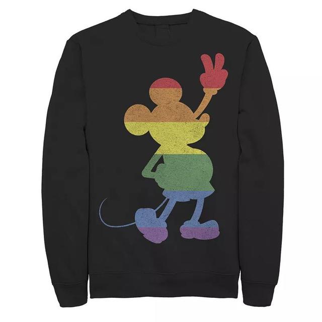 Disneys Mickey & Friends Pride Rainbow Stripe Mickey Mens Sweatshirt Product Image