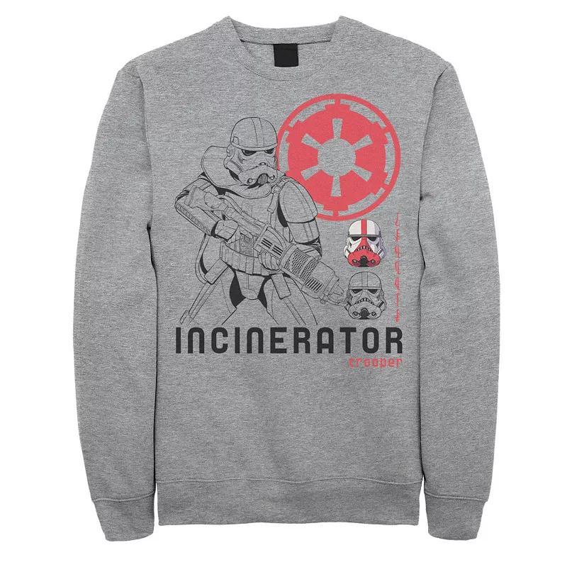 Mens Star Wars The Mandalorian Incinerator Trooper Line Art Sweatshirt Athletic Grey Product Image