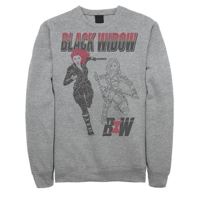 Mens Marvel Black Widow Sweatshirt Athletic Grey Product Image