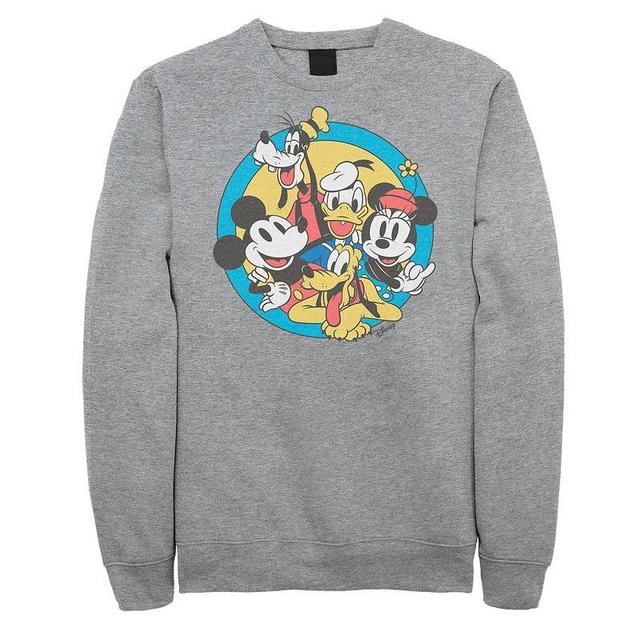 Disneys Mickey Mouse & Friends Big & Tall Retro Group Shot Graphic Fleece, Mens Athletic Grey Product Image